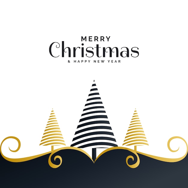 Creative Christmas Festival Greeting Background with Tree and Floral Decoration – Free Download