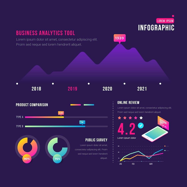 Gradient Infographic Elements for Creative Projects – Free Download