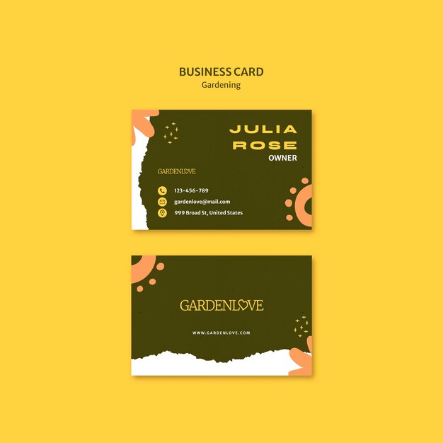 Gardening Business Card Template – Free Download