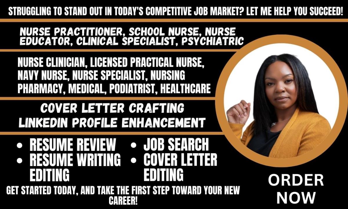 I Will Create a Professional Resume for Nurse Practitioners, School Nurses, Nurse Educators, and Nurse Administrators