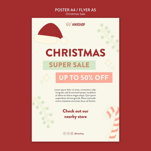 Christmas Celebration Poster Template – Free to Download
