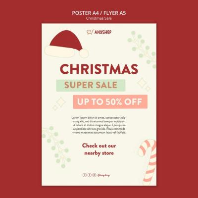 Christmas Celebration Poster Template – Free to Download