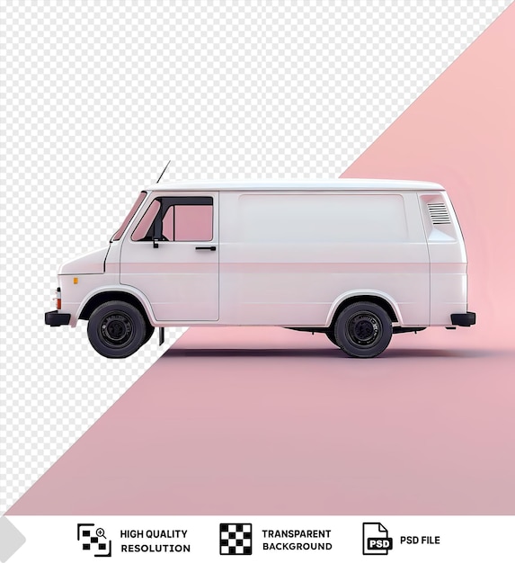 White Delivery Van Mockup Against a Pink Sky – Free Stock Photo for Download