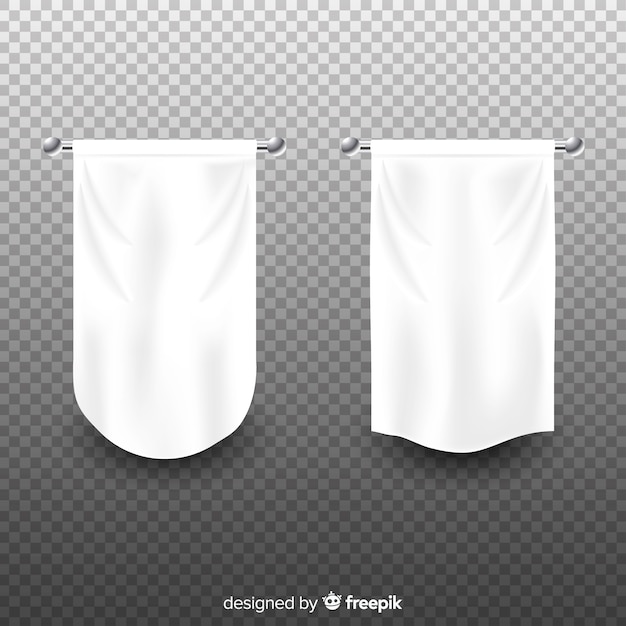 White Fabric Banner Vector Template – Free Download