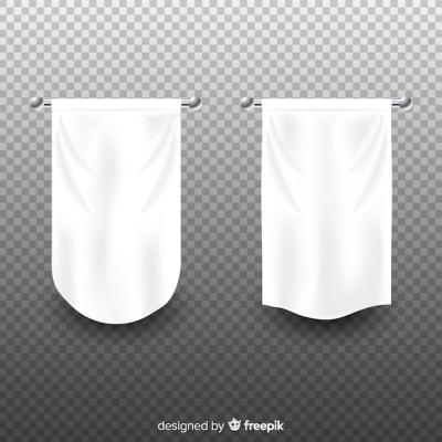 White Fabric Banner Vector Template – Free Download