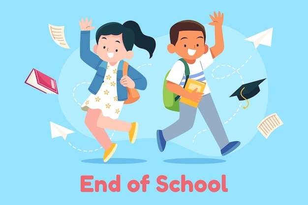 Flat End of School Background – Free Stock Photo Download