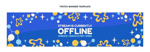 Flat Design Science Twitch Banner – Free Download