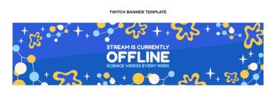Flat Design Science Twitch Banner – Free Download