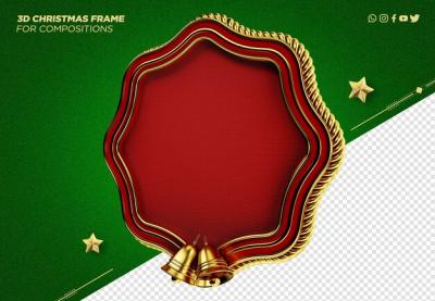 3D Frame Christmas Decoration for Compositions – Free to Download