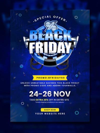 Black Friday Product Sale Promotion Flyer Design Template – Download Free Stock Photo