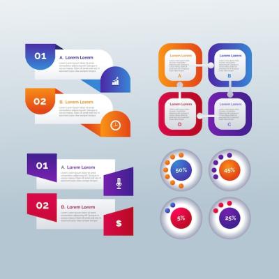 Gradient Template Infographic Elements – Free Download