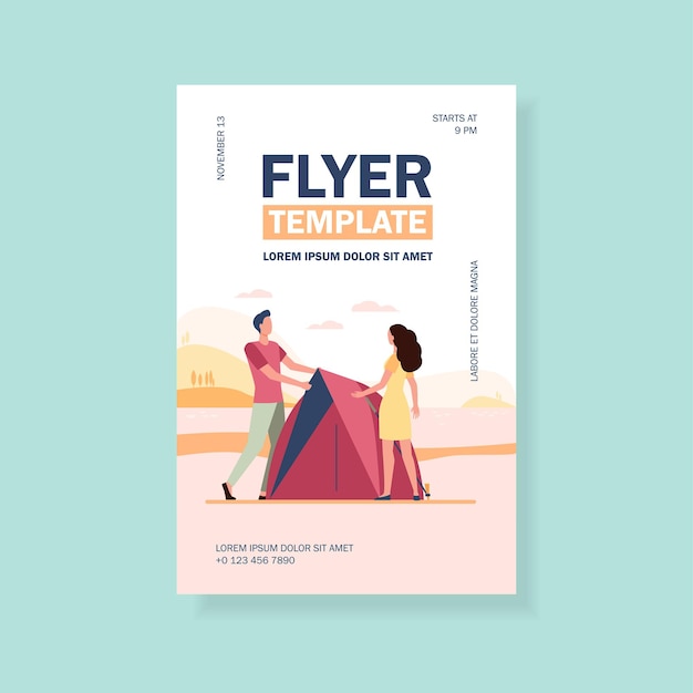 Camping Flyer Template for Tourists – Free Download