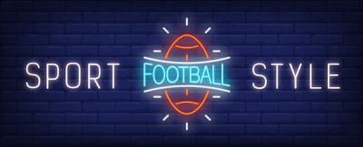 Glowing American Football Neon Sign – Free to Download Stock Photo
