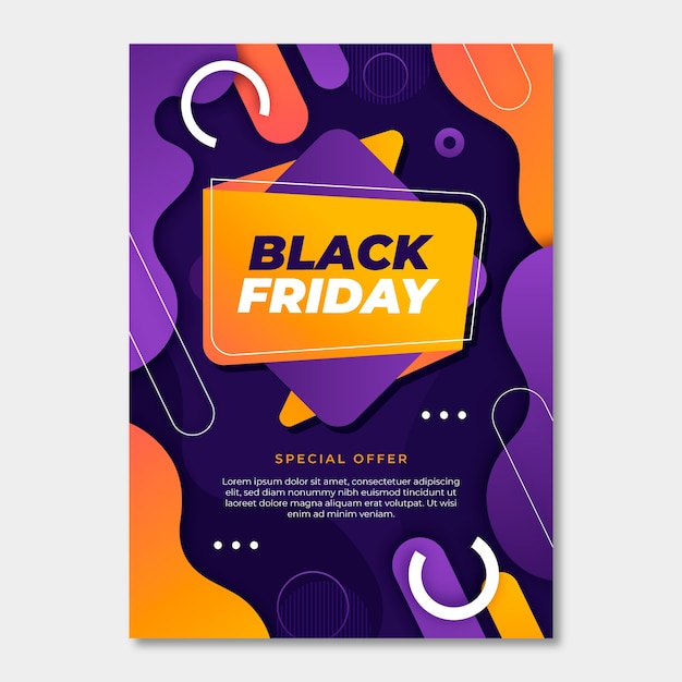 Gradient Black Friday Vertical Poster Template – Free Download