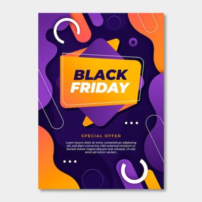 Gradient Black Friday Vertical Poster Template – Free Download