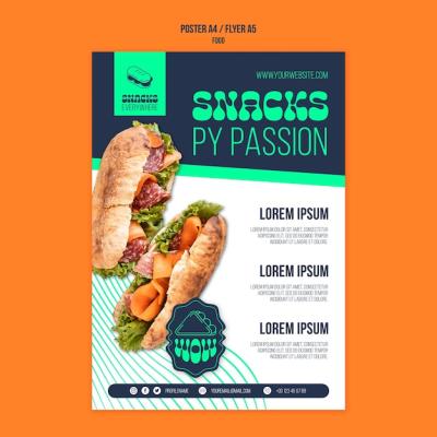 Dynamic Lines Delicious Food Poster Template – Free to Download