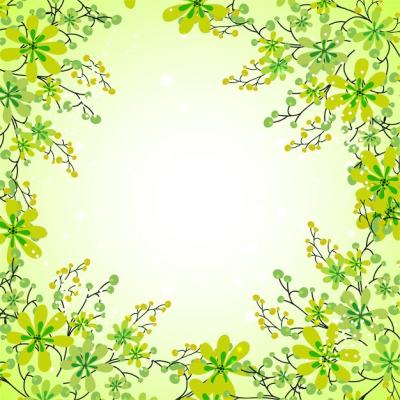 Beautiful Green Flowers Decorated Background for Nature Concept – Free Download
