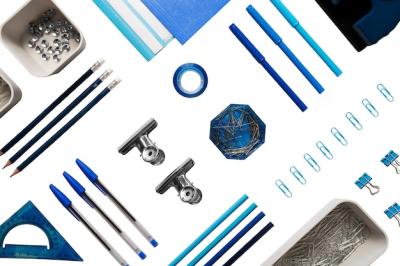 Office Supplies Isolated from Top View – Free Stock Photo for Download