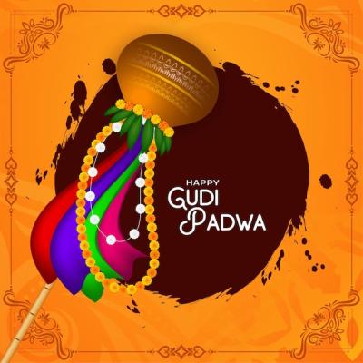 Happy Gudi Padwa Indian Festival Background Design – Free Download