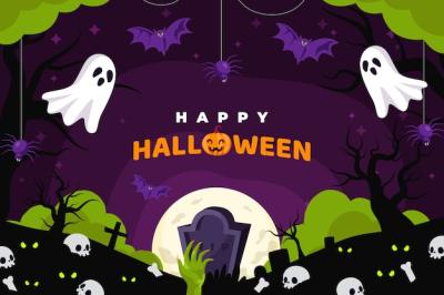 Flat Background for Halloween Celebration – Free Download