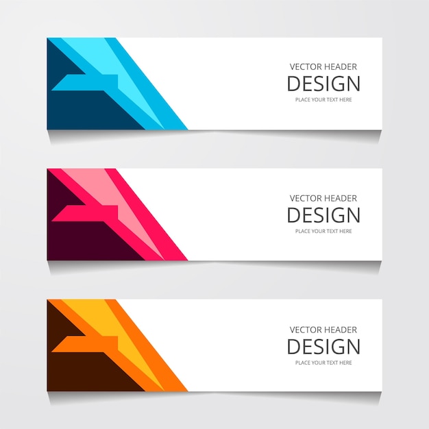 Modern Abstract Design Banner Templates for Websites – Free Download