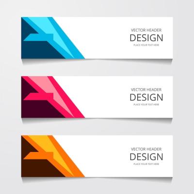 Modern Abstract Design Banner Templates for Websites – Free Download