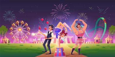 Carnival Artists in Amusement Park – Free Stock Photo, Download for Free