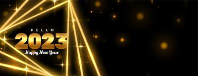 Shiny Geometric Shape New Year Greeting Banner 2023 – Free Download