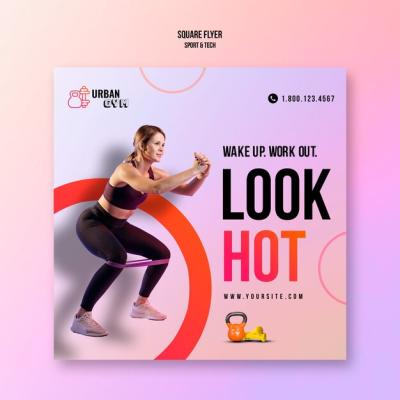 Square Flyer for Fitness and Exercise – Free Download