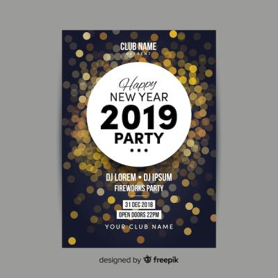 Elegant New Year Party Flyer Template – Free Download