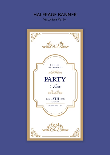 Victorian Party Template Design – Free Download for Stunning Event Invitations