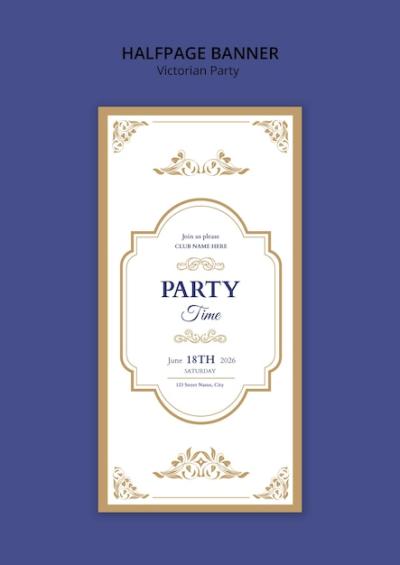 Victorian Party Template Design – Free Download for Stunning Event Invitations