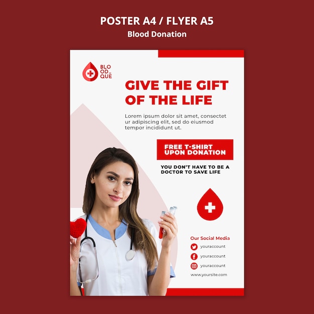 Blood Donation Poster Template – Free Download