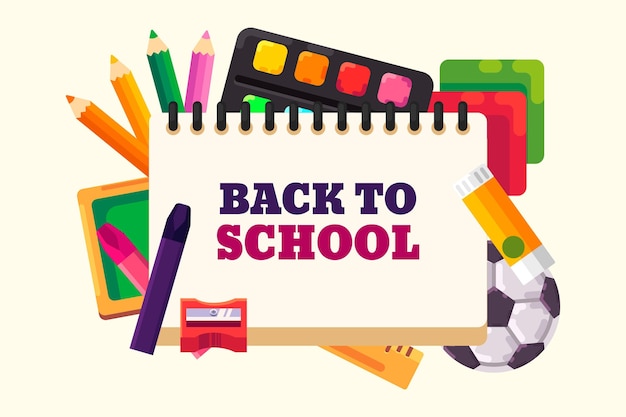 Flat Back to School Background – Free Download