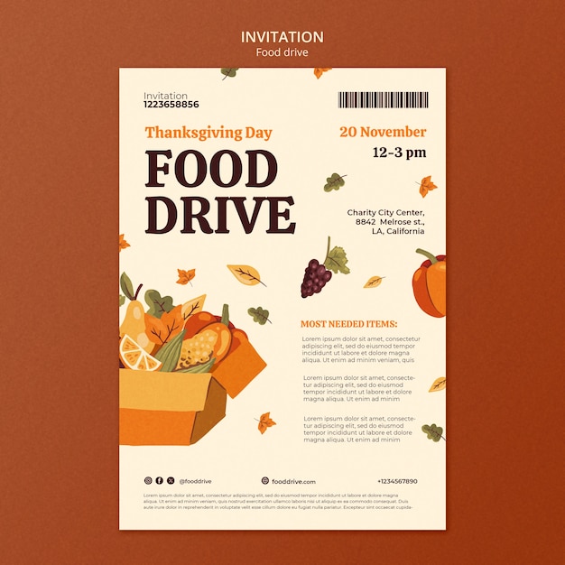 Food Drive Template Design – Free Download
