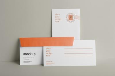 Isolated Paper Standing Envelope Mock-up – Free Download