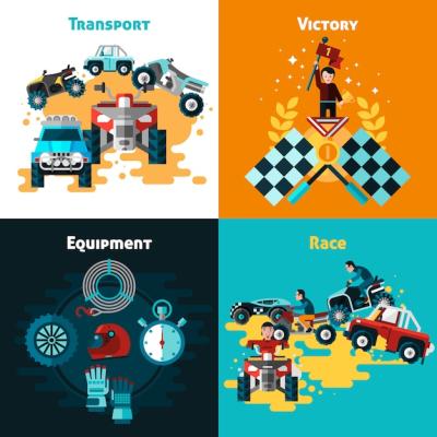 Offroad Concept Icons Set – Free Download, Download Free Stock Photo