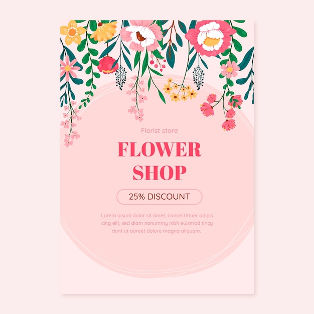 Florist Poster Template Design – Free Download