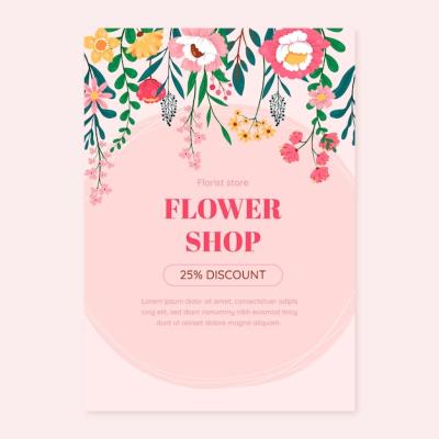 Florist Poster Template Design – Free Download