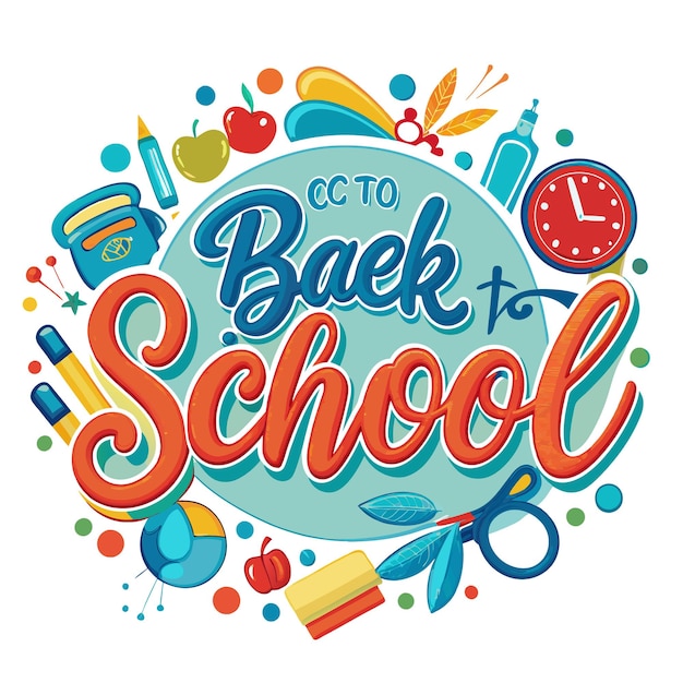 Colorful School Supplies Back to School Illustration – Free Download