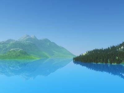 3D Render of Hills Water – Free Stock Photo for Download
