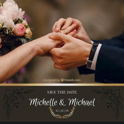 Beautiful Wedding Invitation with Golden Elements – Free Stock Photos for Download