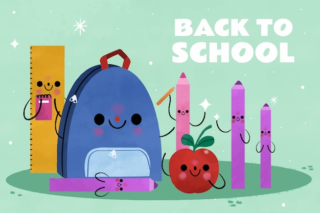 Hand Painted Background for Back to School Season – Free to Download