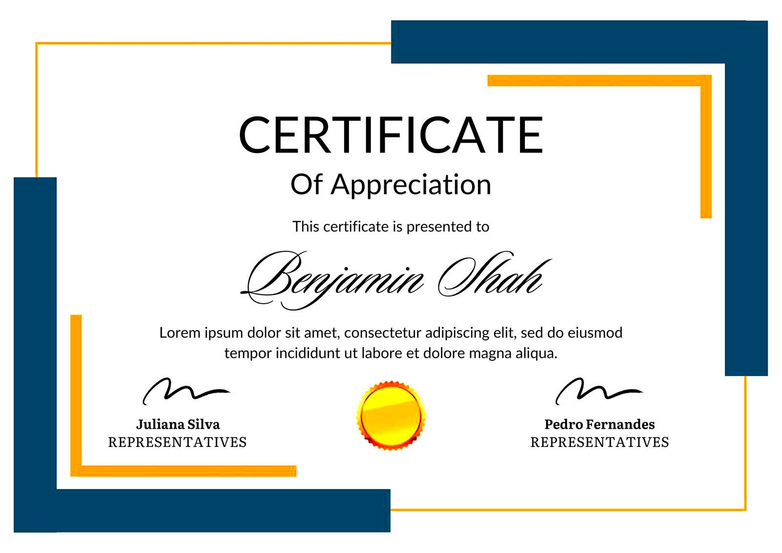 Canva Certificate Of Appreciation