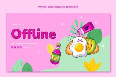 Hand Drawn Food Twitch Background – Free to Download