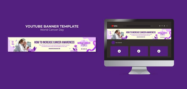 World Cancer Day YouTube Banner Template – Free Download