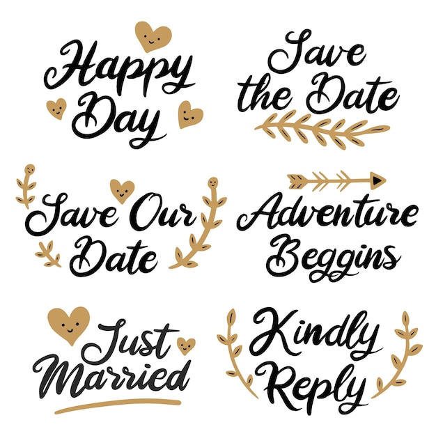 Save the Date Lettering Collection – Free Download of Vector Templates