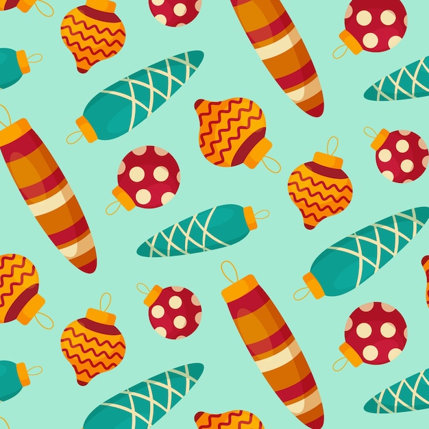 Flat Christmas Season Pattern Design – Free Download