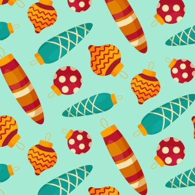 Flat Christmas Season Pattern Design – Free Download