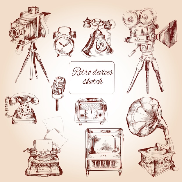 Retro Devices Sketch – Free to Download